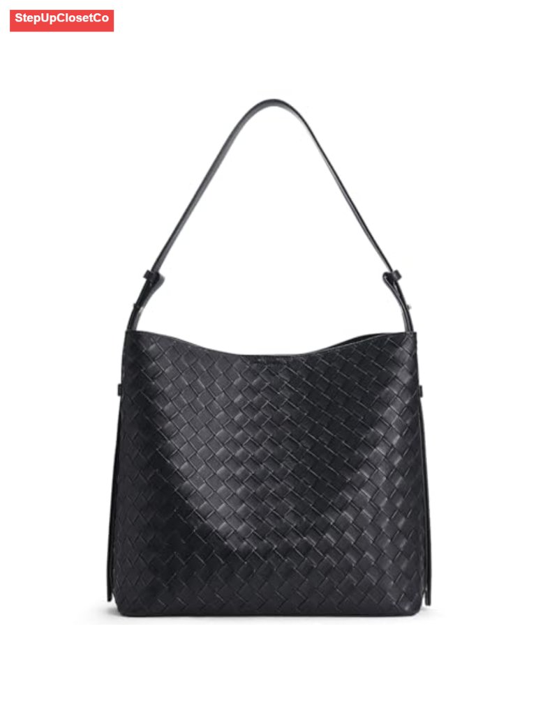Women's Woven Tote Bag Large Shoulder Purse With Adjustable Strap Multi Pockets